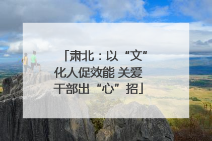 肃北：以“文”化人促效能 关爱干部出“心”招