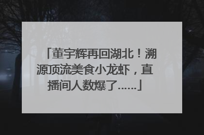 董宇辉再回湖北！溯源顶流美食小龙虾，直播间人数爆了……