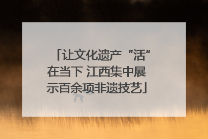 让文化遗产“活”在当下 江西集中展示百余项非遗技艺