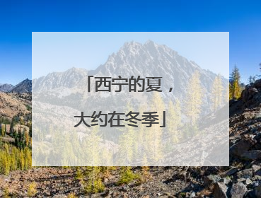 西宁的夏，大约在冬季