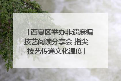 西夏区举办非遗麻编技艺阅读分享会 指尖技艺传递文化温度