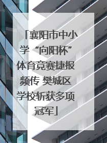 襄阳市中小学“向阳杯”体育竞赛捷报频传 樊城区学校斩获多项冠军
