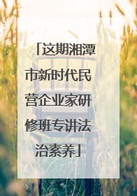 这期湘潭市新时代民营企业家研修班专讲法治素养