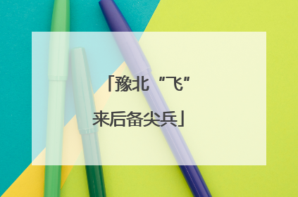 豫北“飞”来后备尖兵