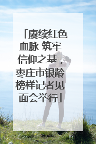 赓续红色血脉 筑牢信仰之基，枣庄市银龄榜样记者见面会举行