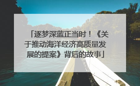 逐梦深蓝正当时！《关于推动海洋经济高质量发展的提案》背后的故事