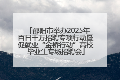 邵阳市举办2025年百日千万招聘专项行动暨促就业“金桥行动”高校毕业生专场招聘会