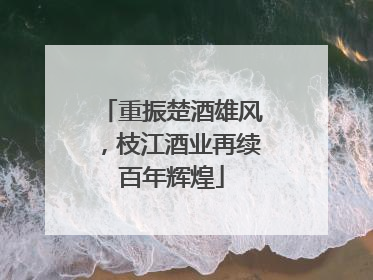 重振楚酒雄风，枝江酒业再续百年辉煌