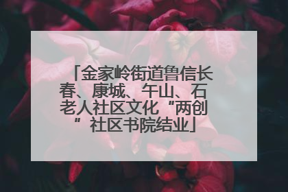 金家岭街道鲁信长春、康城、午山、石老人社区文化“两创”社区书院结业