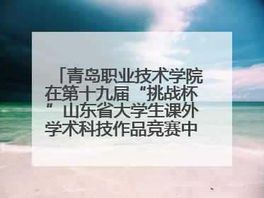 青岛职业技术学院在第十九届“挑战杯”山东省大学生课外学术科技作品竞赛中斩获佳绩