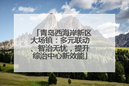 青岛西海岸新区大场镇：多元联动、智治无忧，提升综治中心新效能