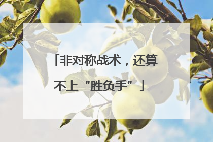 非对称战术，还算不上“胜负手”