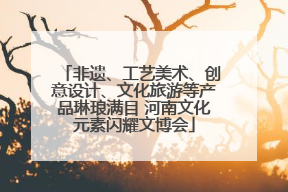 非遗、工艺美术、创意设计、文化旅游等产品琳琅满目 河南文化元素闪耀文博会