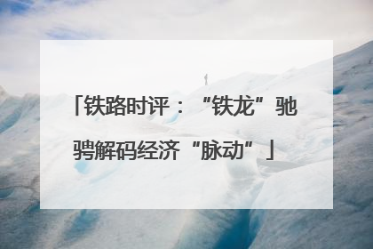 铁路时评：“铁龙”驰骋解码经济“脉动”