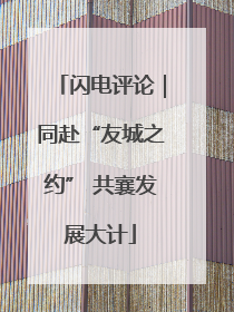 闪电评论｜同赴“友城之约” 共襄发展大计
