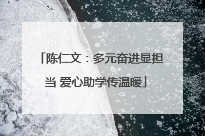 陈仁文：多元奋进显担当 爱心助学传温暖