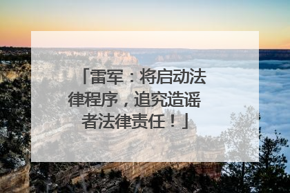 雷军：将启动法律程序，追究造谣者法律责任！