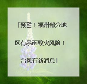 预警！福州部分地区有暴雨致灾风险！台风有新消息