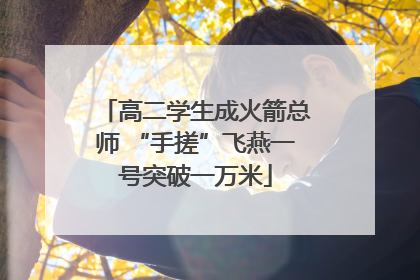 高二学生成火箭总师 “手搓”飞燕一号突破一万米