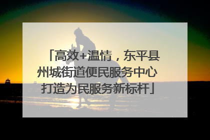 高效+温情，东平县州城街道便民服务中心打造为民服务新标杆