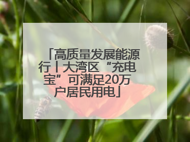 高质量发展能源行丨大湾区“充电宝”可满足20万户居民用电