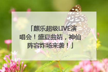 麒乐超级LIVE演唱会！盛夏曲靖，神仙阵容炸场来袭！