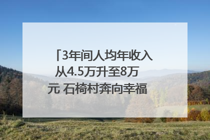 3年间人均年收入从4.5万升至8万元 石椅村奔向幸福好样子｜牵挂的村