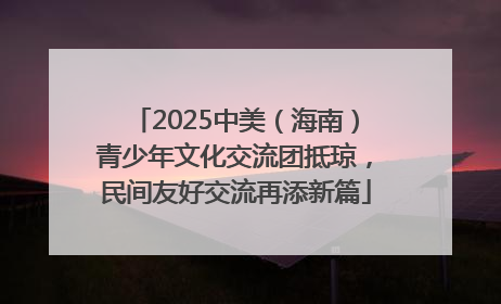 2025中美（海南）青少年文化交流团抵琼，民间友好交流再添新篇