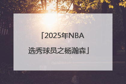 2025年NBA选秀球员之杨瀚森