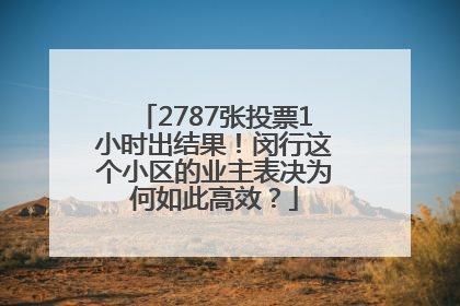 2787张投票1小时出结果！闵行这个小区的业主表决为何如此高效？