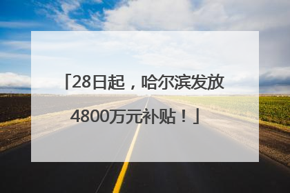 28日起，哈尔滨发放4800万元补贴！