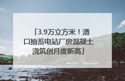 3.9万立方米！潘口抽蓄电站厂房混凝土浇筑创月度新高