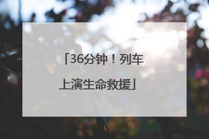 36分钟！列车上演生命救援