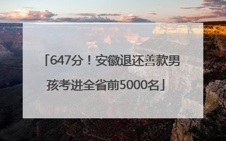 647分！安徽退还善款男孩考进全省前5000名