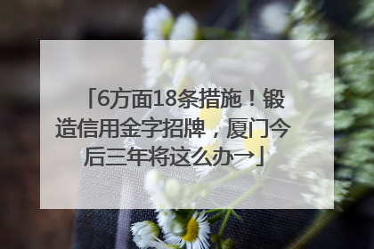 6方面18条措施！锻造信用金字招牌，厦门今后三年将这么办→
