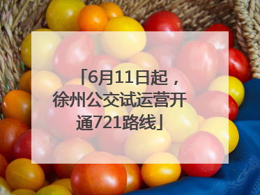 6月11日起，徐州公交试运营开通721路线